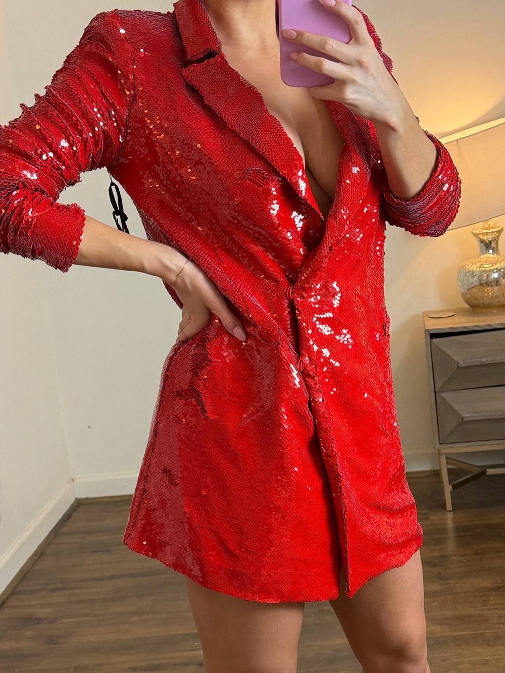 NWT h:ours Trixy Red Long Sleeve Blazer Dress